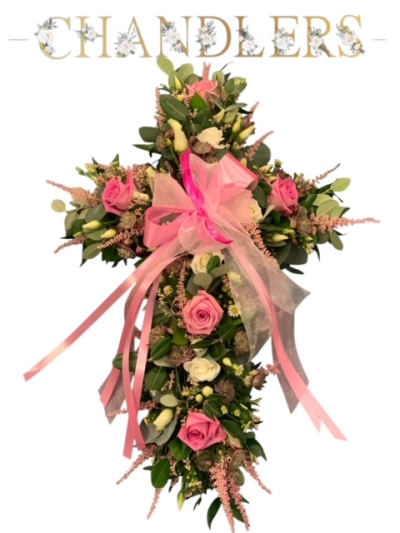 Pink Loose Cross - Loose Cross Of Pink And White Flowers
Image 2 ft
Other Colours Available