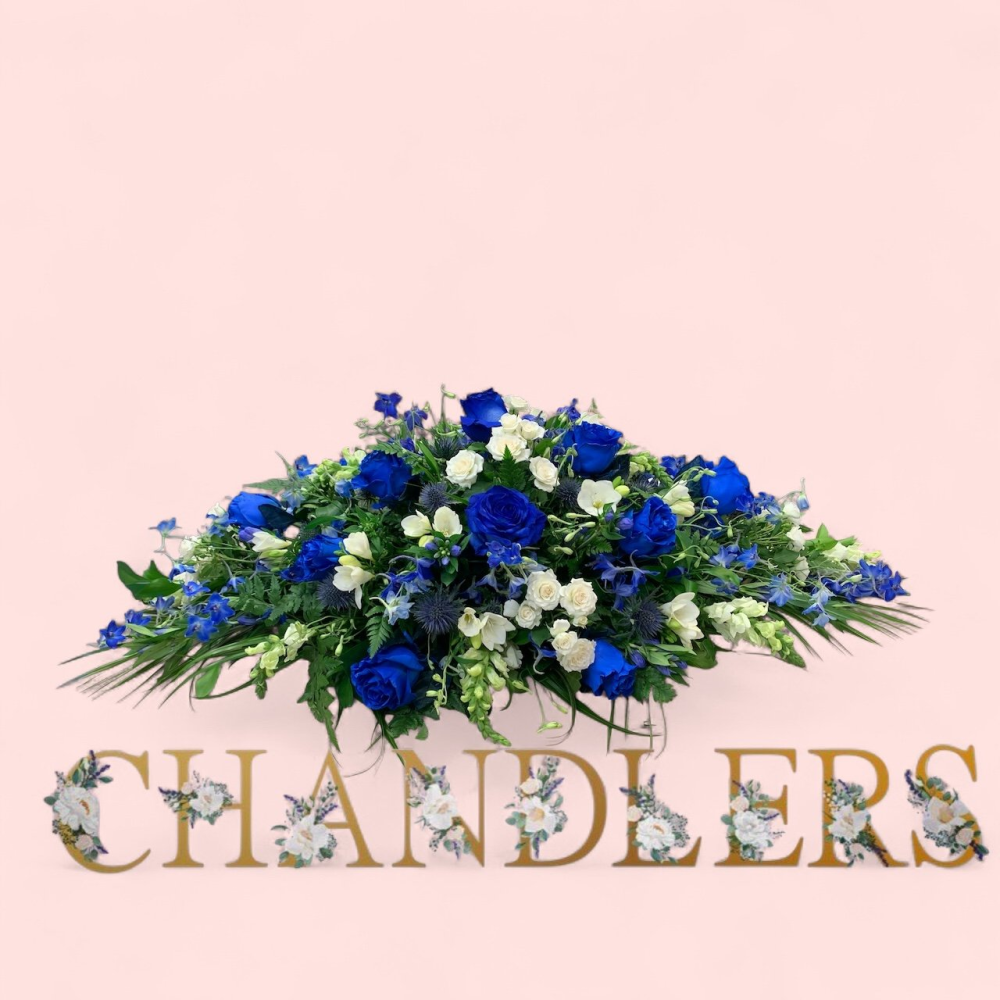 Blue Rose Casket Spray