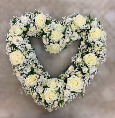 Rose And Gypsophelia Open Heart - Delicate Heart Of White Roses And Gypsophelia
Available In Other Colours