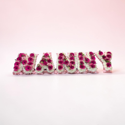 Nanny Ribbon Edge Loose Pink Floral Centre - Nanny Ribbon Edge Loose Pink Floral Centre
Other And Names Available £55 Per Letter